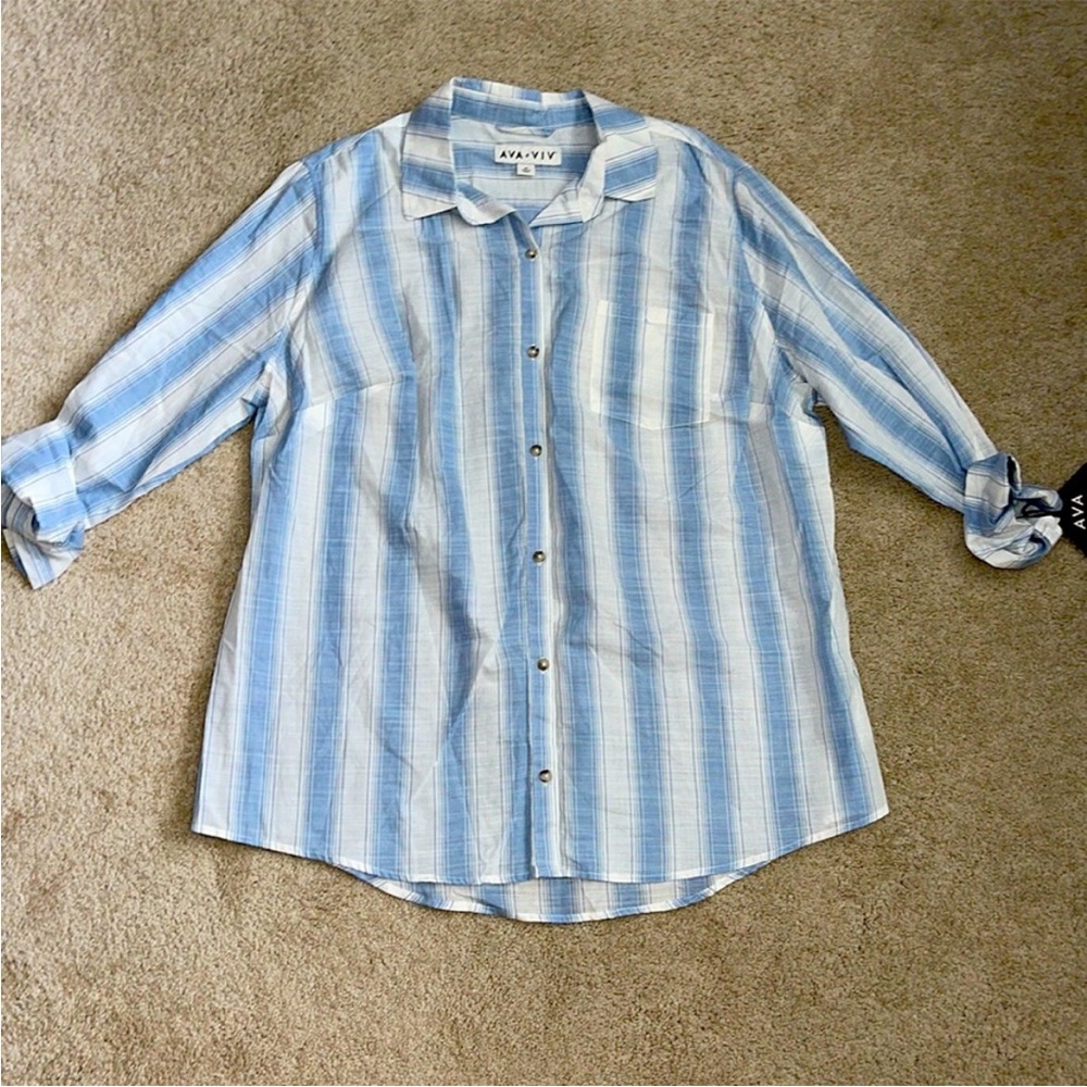 Blue and white shirt